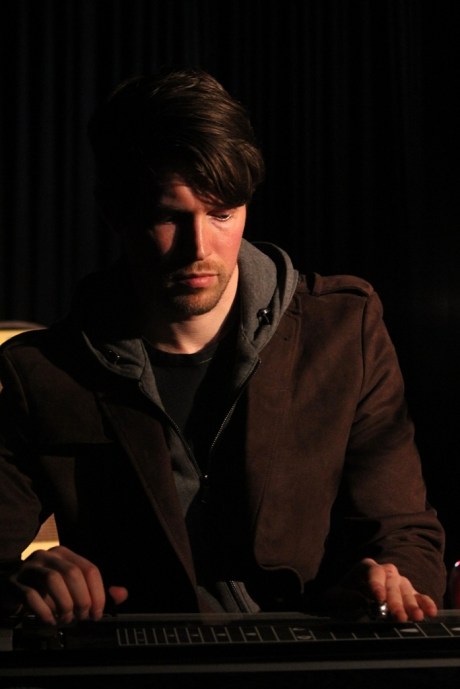Matt Dolland on pedal steel, Shantell Ogden set, Douglas Corner Cafe, 11/16/2013, photo - Brad Hardisty