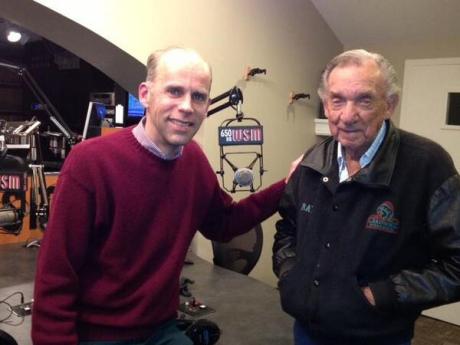 Eddie Stubbs and Ray Price at WSM, twitter photo